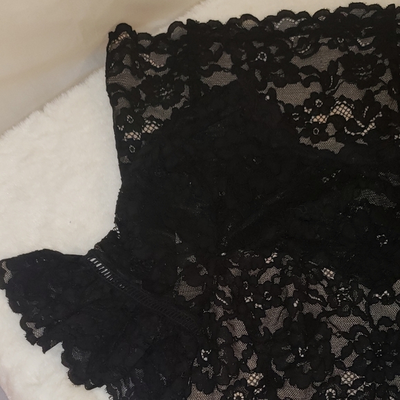 💞 Rebecca Taylor Little Black Lace Dress sz 4 - Picture 10 of 12